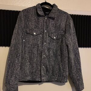 Set Jacket + Pants Stylish Black and Silver Men's Jacket